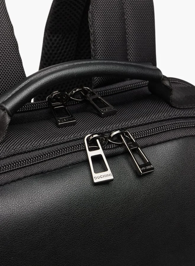 DUCHINI Men's Solid Backpack with Adjustable Straps and Handle