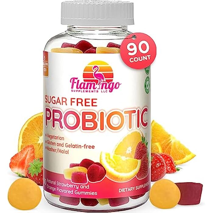 Flamingo Supplements Sugar-Free Probiotic Gummies (3 Billion CFU) – Kosher, Halal & Vegan – Digestive Support for Women, Men & Kids – 90 Count - Image 1