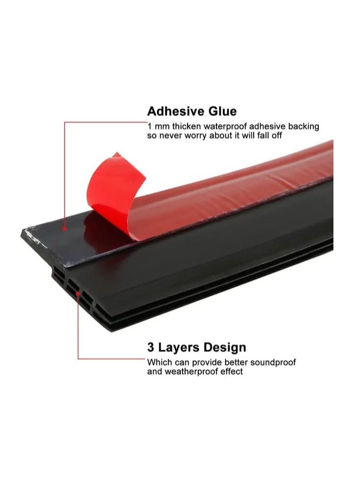 Door Seal Strip, Door Draft Stopper Under Door Seal for Exterior/Interior Doors, Door Sweep Strip Under Door Draft Blocker, Soundproof Door Bottom Weather Stripping1 Meter (Black)  - Image 2