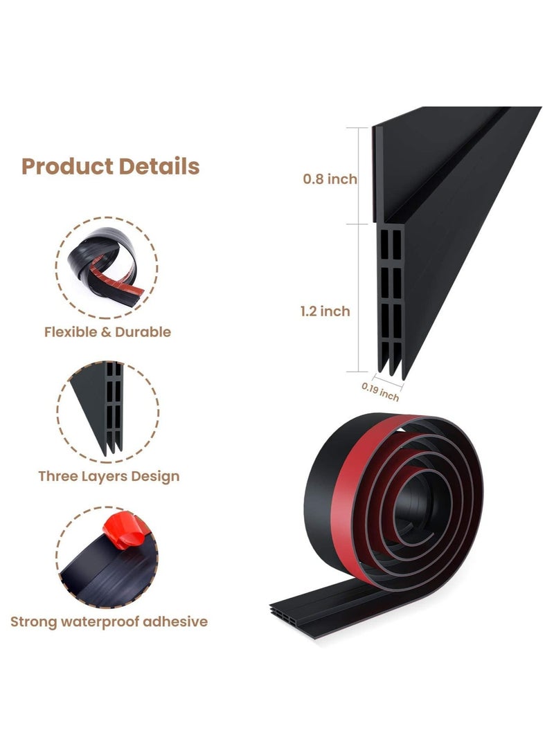 Door Seal Strip, Door Draft Stopper Under Door Seal for Exterior/Interior Doors, Door Sweep Strip Under Door Draft Blocker, Soundproof Door Bottom Weather Stripping1 Meter (Black)  - Image 4