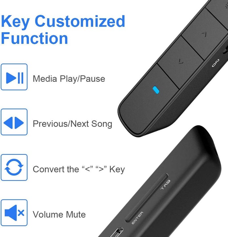 KNORVAY N75 Rechargeable Presentation Clicker, PowerPoint Clicker for Presentation, Long Range Wireless Presentation Remote, PowerPoint Clicker Slide Advancer for Computer, Laptop, Keynote, Red Light - Image 5