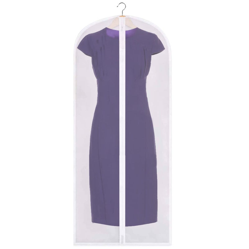 SteadMax Zippered Garment Bag Large 53 x 23 inches Dress Bag for Gowns Suits Jackets Dresses Hanging Clothing Storage Bag Water Repellent Dust Proof Clear 1 Pack