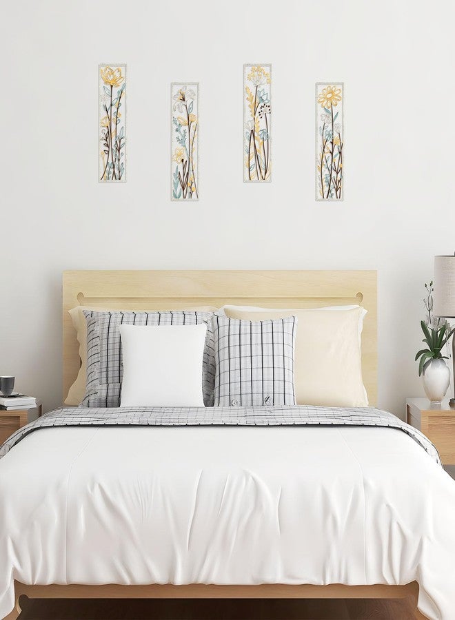 Pigort 4 Pieces Metal Floral Wall Arts - Farmhouse Flower Wall Art Natural Themed Wall Decors for Home Living Room Bedroom Dining Room Office 5.3x16.5 Inch - Image 5