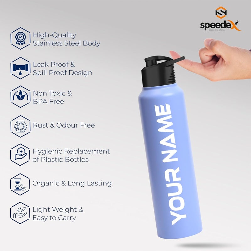 Speedex Stainless Steel Custom Pastel Purple Water Bottle 1 Ltr with Sipper Cap – Leak-Proof, Lightweight, Durable | For Kids, Adults, Office, School, and Travel Use (1000 ml) - Image 4