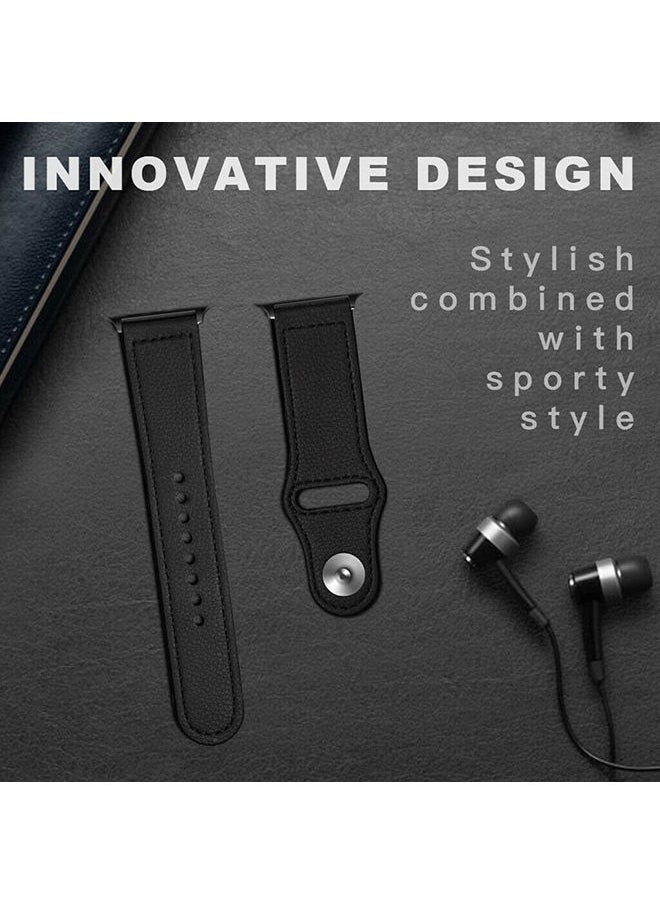 O Ozone - Leather Strap For Apple Watch Series 10 | Ultra 2 | 8 Ultra | 9 | 8 | 7 | 6 , 49/46/45/44/42mm Genuine Leather Smartwatch Wristband Women Men- Dark Brown - Image 1