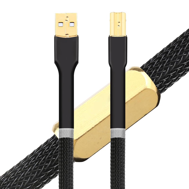 Viborg HiFi USB Cable Type A Male to Type B Male Audio Digital Cable Printer Scanner Cord USB 2.0 Data Cable (1M) - Image 1