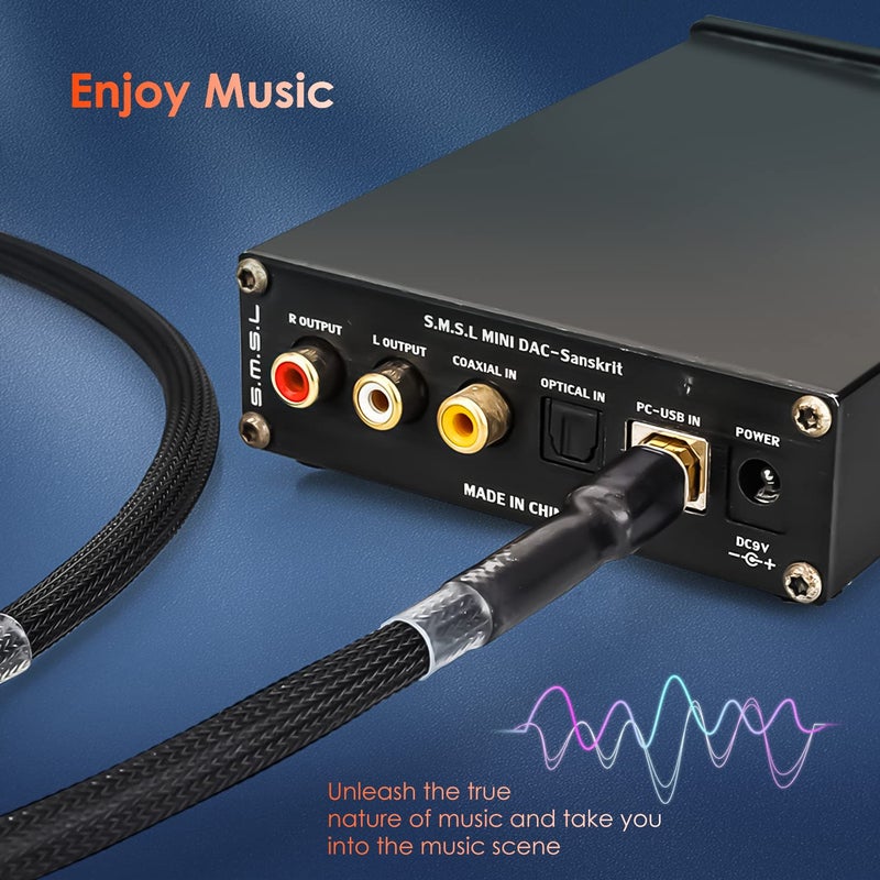 Viborg HiFi USB Cable Type A Male to Type B Male Audio Digital Cable Printer Scanner Cord USB 2.0 Data Cable (1M) - Image 2