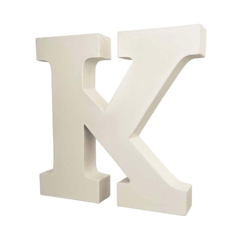 AKDAMA Wooden K Letter- English Upper Case Alphabets Cutouts for Art and Craft Work (K_White_15x2.5 cm) - Image 5