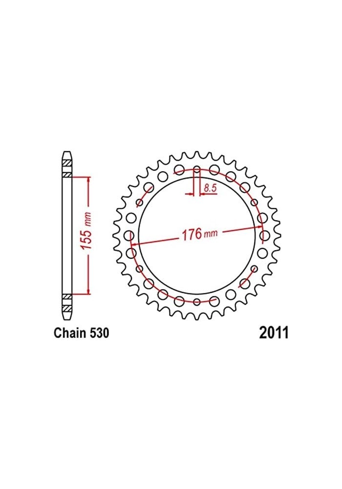 QASULER 530 42T Motorcycle Rear Sprocket Gear - Image 2