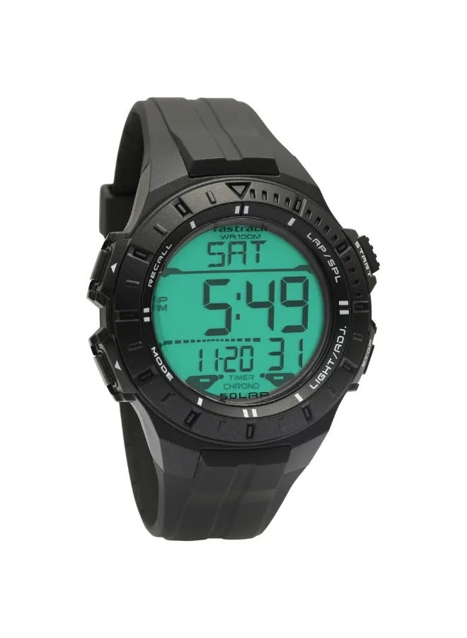 fastrack Men's Digital Round Shape Polyurethane Wrist Watch - 38067PP03 - 57 Mm - Image 3