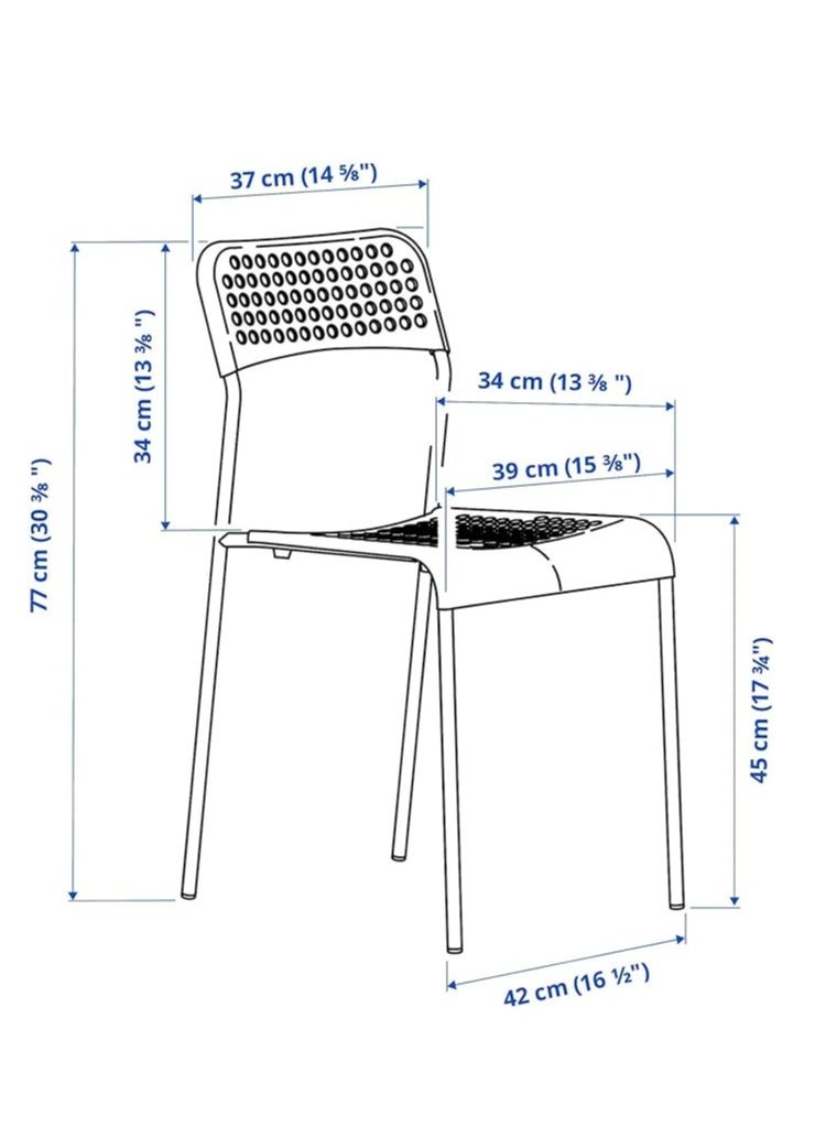 ترف كوم كرسي بلاستيك أرجل حديد - Image 2