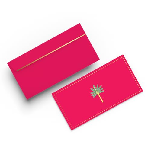 Be Stories The Royal Palm 190 GSM Rectangle Shape Cash Envelopes/Shagun Lifafa For Gifting Money On Wedding Baby Shower Rakshabhandan With Gold sticker seals - 7.50 x 3.50 Inch, Pack of 5 - Image 5