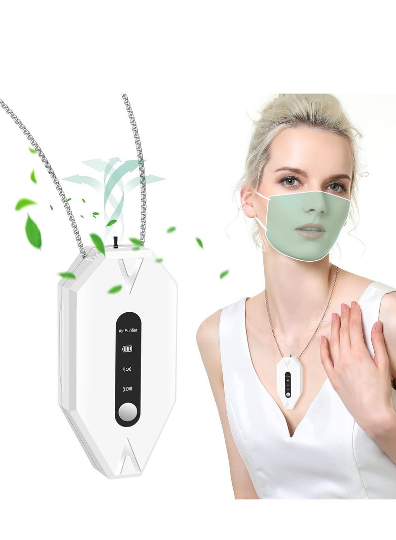 SOLARAE Portable Personal Air Purifier Necklace, Home Mini Air Purifier, Wearable Travel Size Air Purifiers for Office, Bedroom and Car, White - Image 1