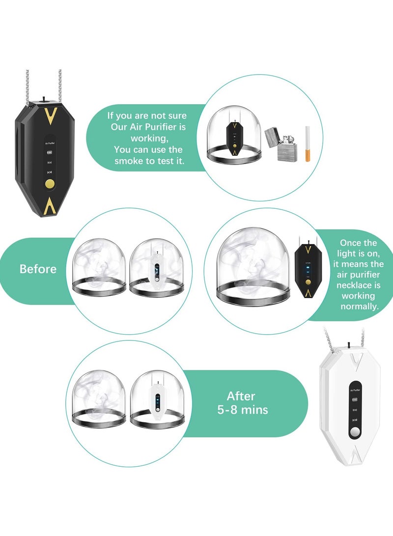 SOLARAE Portable Personal Air Purifier Necklace, Home Mini Air Purifier, Wearable Travel Size Air Purifiers for Office, Bedroom and Car, White - Image 2
