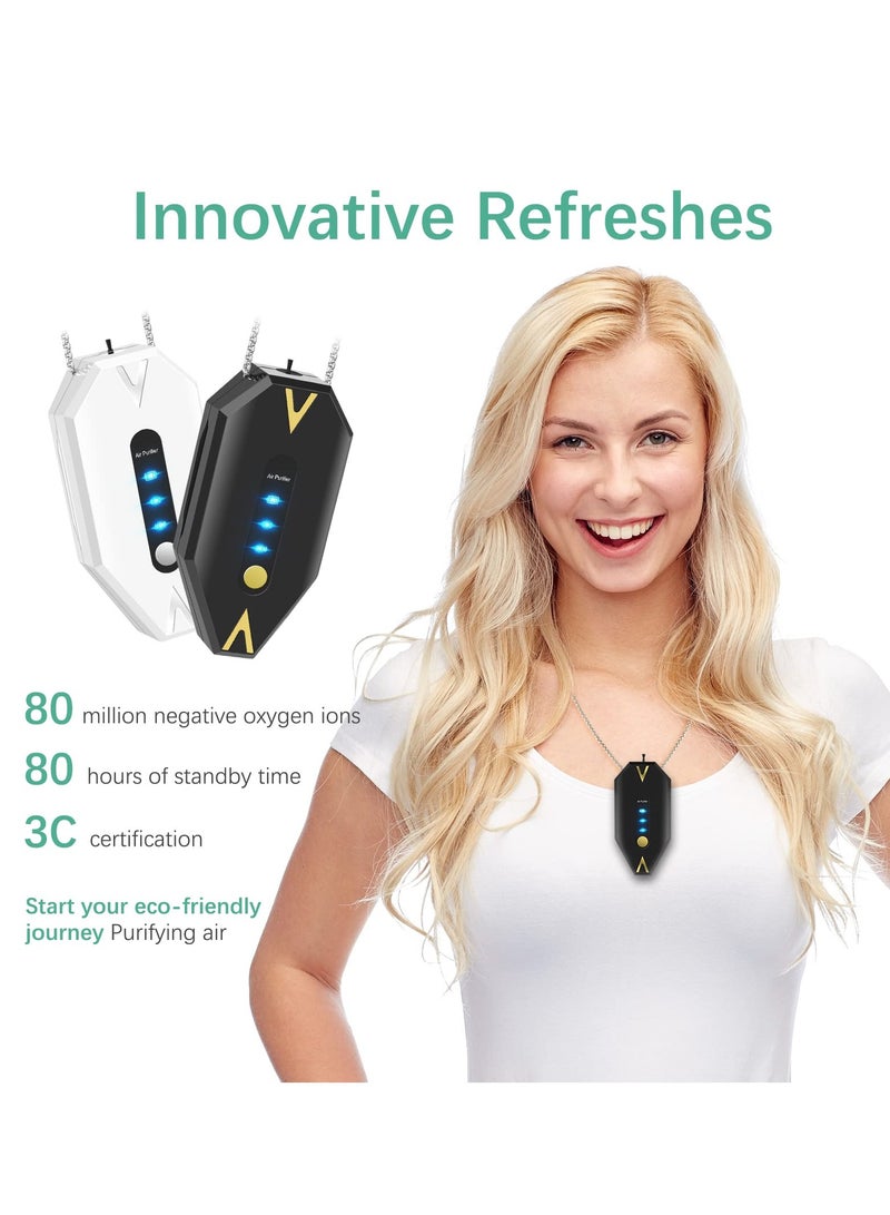 SOLARAE Portable Personal Air Purifier Necklace, Home Mini Air Purifier, Wearable Travel Size Air Purifiers for Office, Bedroom and Car, White - Image 3