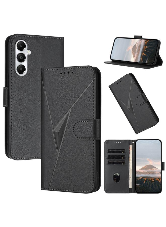 S-TOP Case For Samsung Galaxy A05s Triangle Pattern Buckle Clasp Leather Phone Case - Image 1