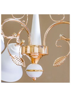 DANUBE HOME Jenny Mx Antique Hanging Chandelier with 3 Bulb Holders Contemporary Pendant Lamps Modern Home Ceiling Lighting For Living Room, Dining Room Multi Color 40x40cm  - Image 4
