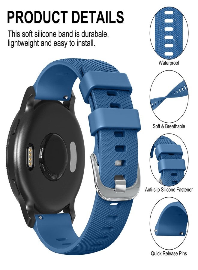 Meliya Bands Compatible with Garmin Forerunner 255 Watch Band, Garmin Forerunner 265 Watch Band Women Men, Soft Silicone Sport Replacement Strap for Garmin Forerunner 255/255 Music, Forerunner 265, Venu 3, Venu 2, Vivoactive 4 Smart Watch (Abyss Blue) - Image 3