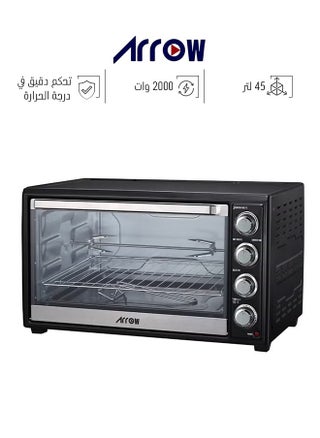 45L Electric Oven - 2000W - Rotisserie and BBQ Function - Power indicator light - 60-minute timer with automatic shut-off bell - Temperature control up to 250°C - 4 pcs Stainless steel heating elements - Heat-resistant glass window - 2 years warranty - RO-45EOB - pzsku/Z9A35C6FCC23260E963A4Z/45/_/1739800884/fdf73f49-c827-4691-af65-17195536f92b