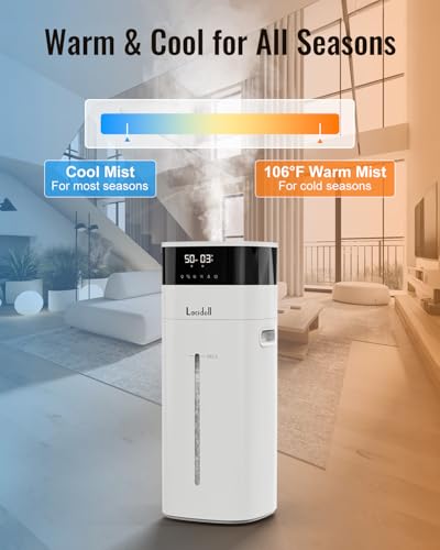 LACIDOLL Cool and Warm Mist Humidifier Large Room, 5.3Gal/20L Humidifiers for Home 2500 sq ft, Air Humidifiers for Bedroom with Diffuser&Extended Tube, Whole House Humidifiers for Nursery Baby Plants - Image 2