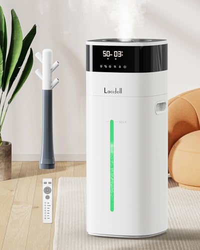 LACIDOLL Cool and Warm Mist Humidifier Large Room, 5.3Gal/20L Humidifiers for Home 2500 sq ft, Air Humidifiers for Bedroom with Diffuser&Extended Tube, Whole House Humidifiers for Nursery Baby Plants - Image 1
