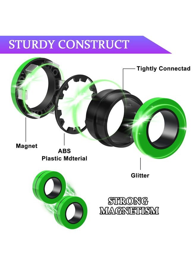 Cevioce Easter Basket Stuffers,18 PCS Magnetic Ring Fidget Toys Set for Adults Teens Boys,ADHD Anxiety Magnetic Fidget Spinner,Birthdays Gifts for Kids Coolest Magnet Stress Relief Toy for 8+ Year Old - Image 2
