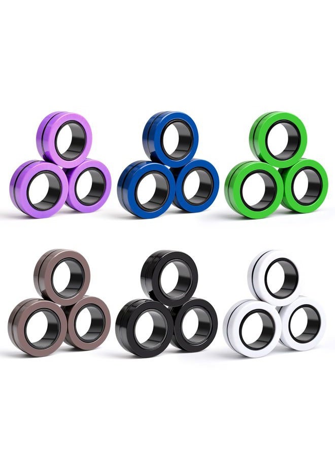 Cevioce Easter Basket Stuffers,18 PCS Magnetic Ring Fidget Toys Set for Adults Teens Boys,ADHD Anxiety Magnetic Fidget Spinner,Birthdays Gifts for Kids Coolest Magnet Stress Relief Toy for 8+ Year Old - Image 1
