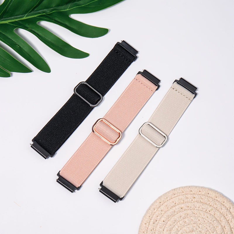 Nylon Watch Band Rose Pink Quick Release Stretchy Sport Replacement Watch Strap 22mm For Men Women - Image 2