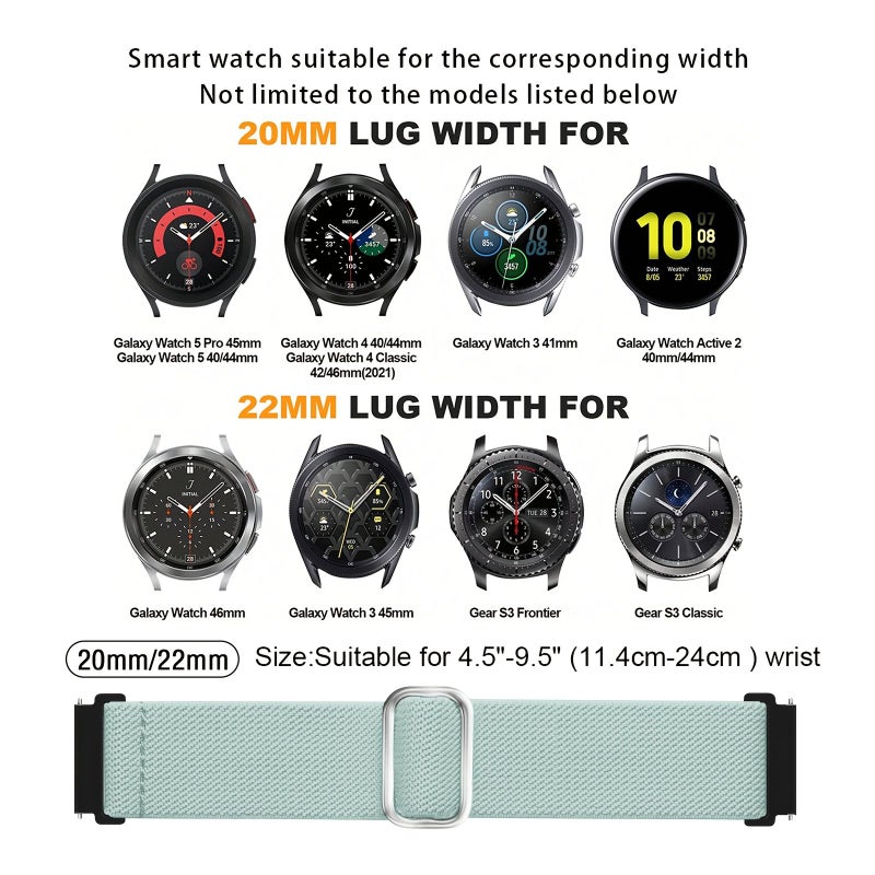 Nylon Watch Band Rose Pink Quick Release Stretchy Sport Replacement Watch Strap 22mm For Men Women - Image 1