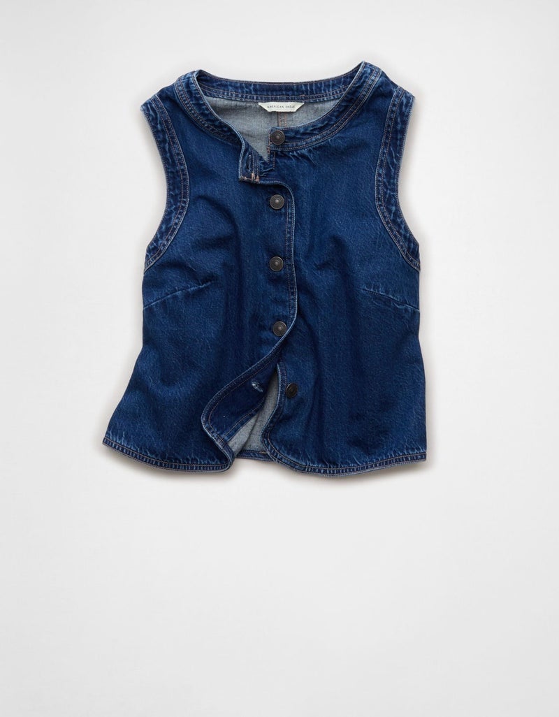 American Eagle AE Denim Vest - Image 4