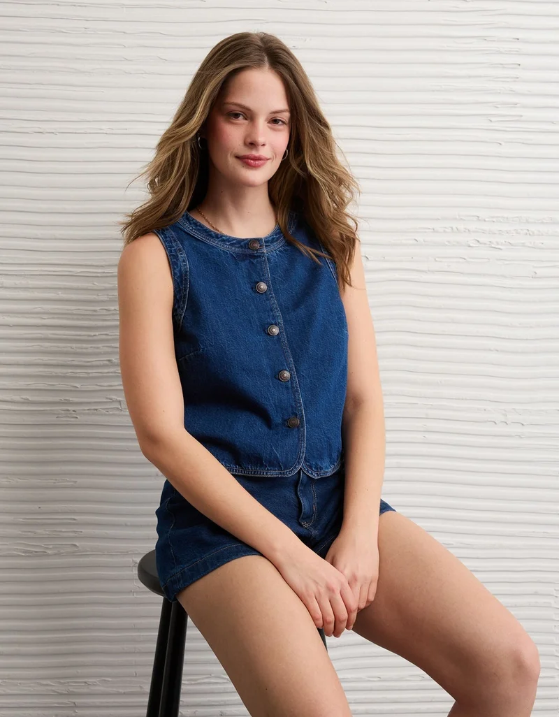 American Eagle  AE Denim Vest for Women | Best Price UAE