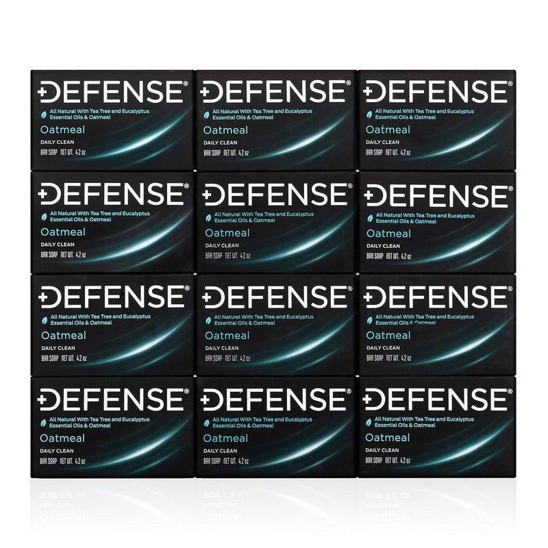 Defense Soap 12pk All Natural Oatmeal Bar Soap for Men  Made by Wrestlers with Tea Tree Oil  Eucalyptus Oil to Promote Healthy Skin