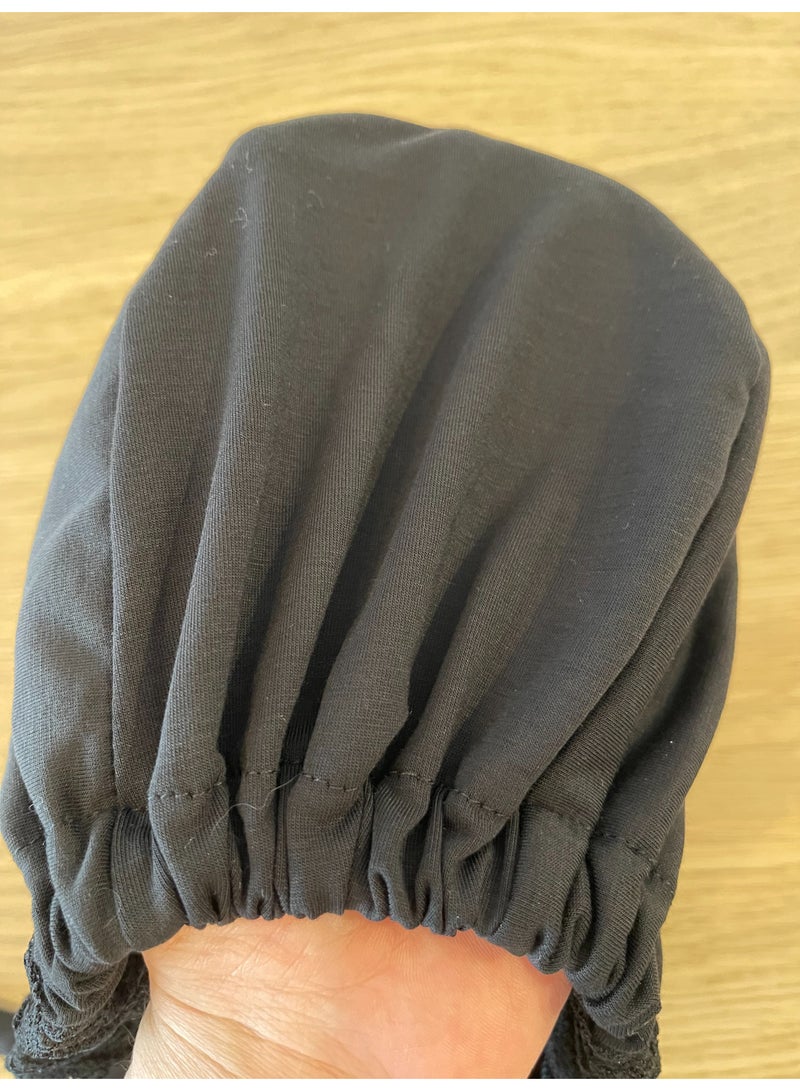 سولوباي قبعات للحجاب، قطعة واحدة، لون أسود، مقاس واحد  - Image 2