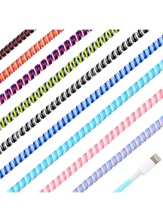 Peachjoy Cable Protector, 10 Pcs Spiral Data Cable Protective Sleeve, Spiral Tube Wire Management Organizer, Prevent Pets from Biting The Cable, Line Saver for iPhone iPod iPad MacBook Tablet Charger Cord - Image 1