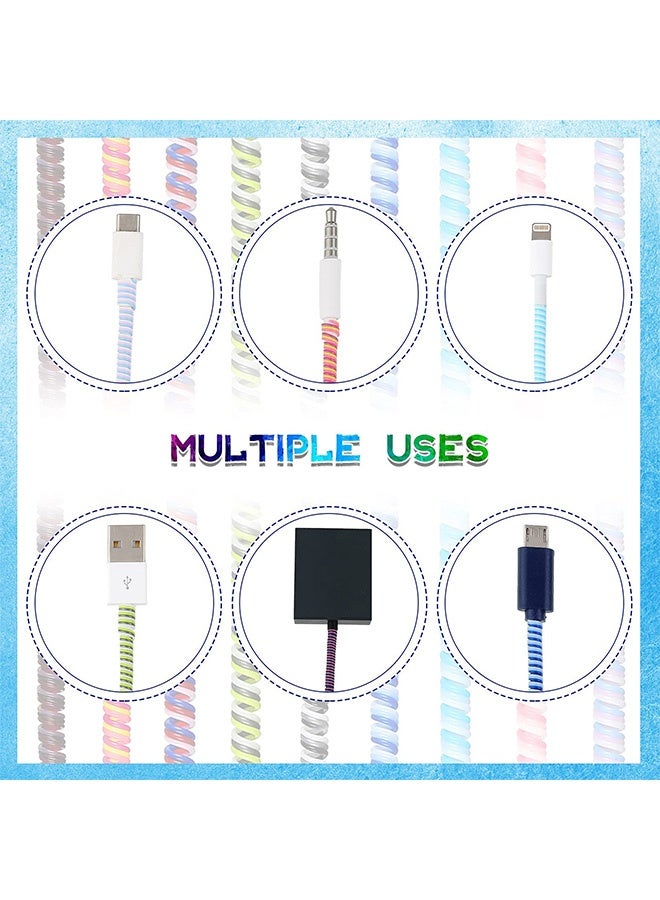 Peachjoy Cable Protector, 10 Pcs Spiral Data Cable Protective Sleeve, Spiral Tube Wire Management Organizer, Prevent Pets from Biting The Cable, Line Saver for iPhone iPod iPad MacBook Tablet Charger Cord - Image 3