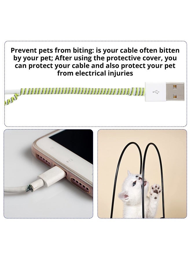 Peachjoy Cable Protector, 10 Pcs Spiral Data Cable Protective Sleeve, Spiral Tube Wire Management Organizer, Prevent Pets from Biting The Cable, Line Saver for iPhone iPod iPad MacBook Tablet Charger Cord - Image 4