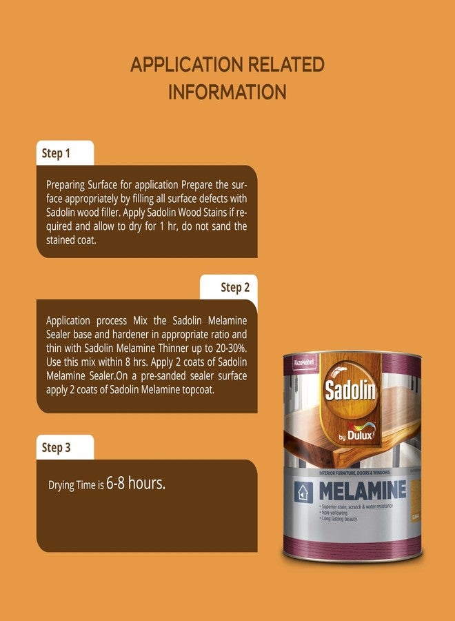 Dulux Sadolin by Dulux | Melamine Wood Polish Gloss Finish | Premium Finish for All Kinds of Wood | Superior Stain, Scratch, and Water Resistance, 4 litres - Image 4