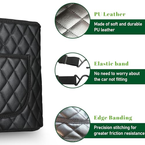 Dickno Car Purse Holder Between Seats, Leather Auto Front Seat Handbag Organizer Pocket, Universal Large Capacity Seat Bag Box Storage, Vehicle Interior Backseat Barrier for Kids Pet - Image 4