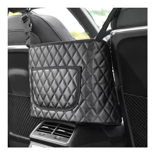 Dickno Car Purse Holder Between Seats, Leather Auto Front Seat Handbag Organizer Pocket, Universal Large Capacity Seat Bag Box Storage, Vehicle Interior Backseat Barrier for Kids Pet - Image 1