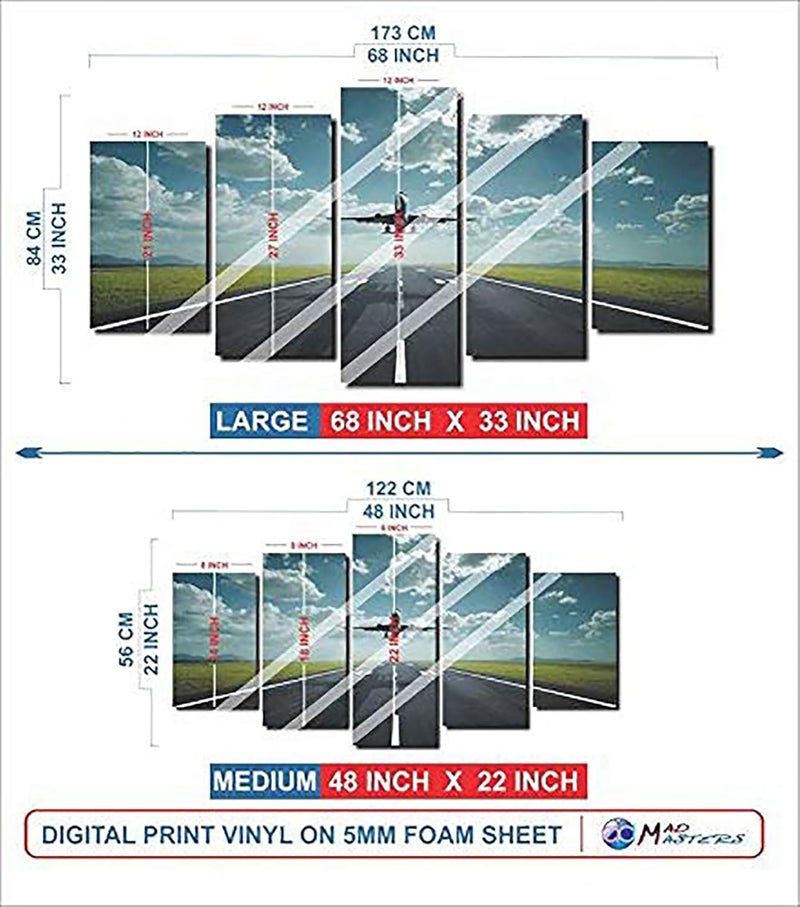 Mad Masters Bob Marley Musical Legend Wall Art Canvas Painting Pictures with Frame 122 x 56 cm Pack of 5 Multicolour - Image 5