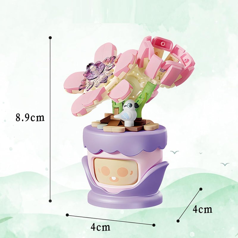 TOYS LAND Mini Building Blocks 142 PCS of Creative Flower Toy Building Set, Artificial Plant Flowers Building Blocks Kit for Home & Office Decoration, Birthday Gift for Kids Boys Girls (Delphinium) - Image 3