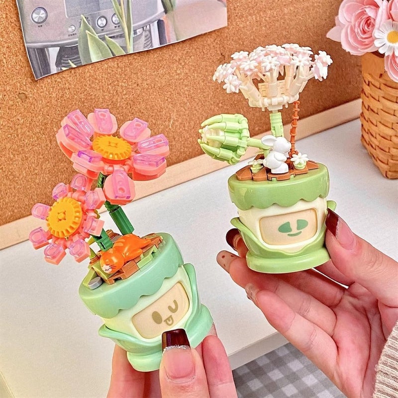 TOYS LAND Mini Building Blocks 142 PCS of Creative Flower Toy Building Set, Artificial Plant Flowers Building Blocks Kit for Home & Office Decoration, Birthday Gift for Kids Boys Girls (Delphinium) - Image 5