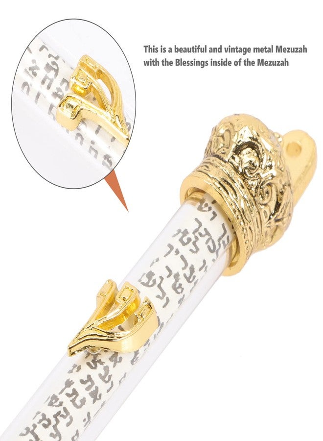 HOMSFOU Decorative Metal Mezuzah Scroll for Door Home Blessing Ornament Chic Judaica Decor for Entryway Meaningful Hanukkah - Image 3