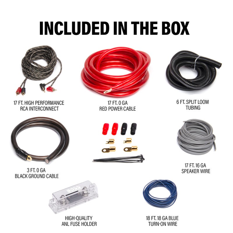 BOSS Audio Systems KIT20 0 Gauge Amplifier Installation Wiring Kit - A Car Amplifier Wiring Kit Helps You Make Connections and Brings Power to Your Radio, Subwoofers and Speakers - Image 3