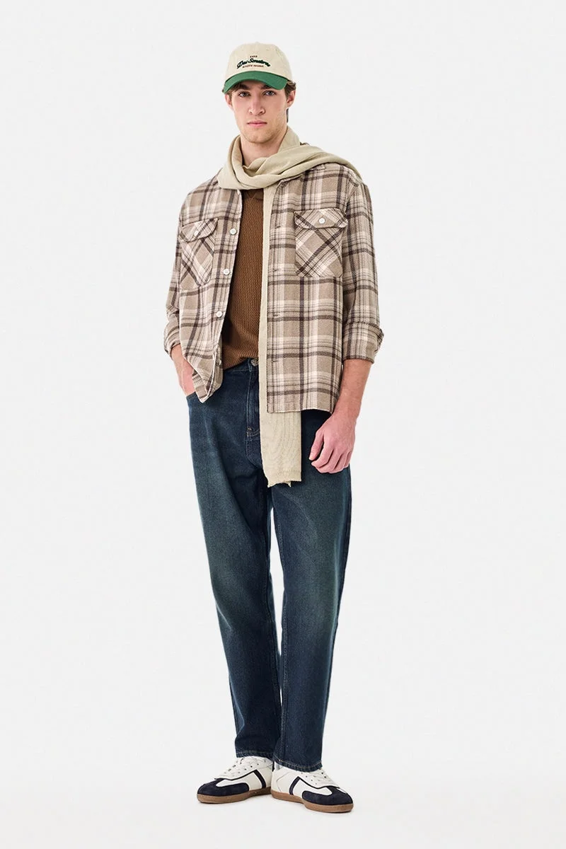 SNITCH Double Pocket Plaid Flannel Overshirt