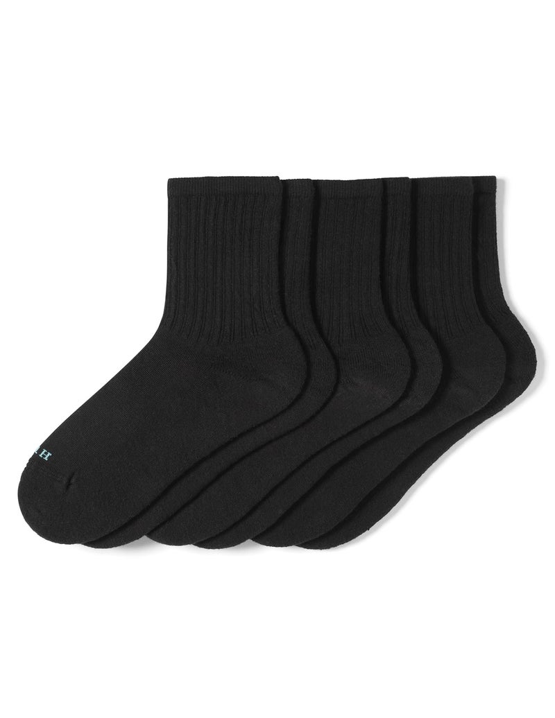 HUE Women's Air Cushion Crew Sock 3 Pair Pack, Black, One Size - Image 3
