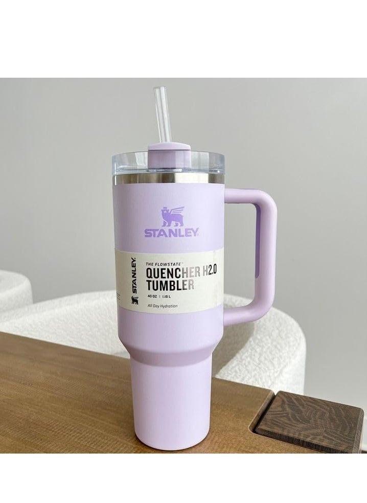 Stanley Quencher H2.0 FloState Vacuum Insulated Stainless Steel Tumbler with Lid and Straw – 1.18L (40 Oz) for Water, Iced Tea, Coffee, Smoothies, and More – Keeps Drinks Hot or Cold, Violet  - Image 3