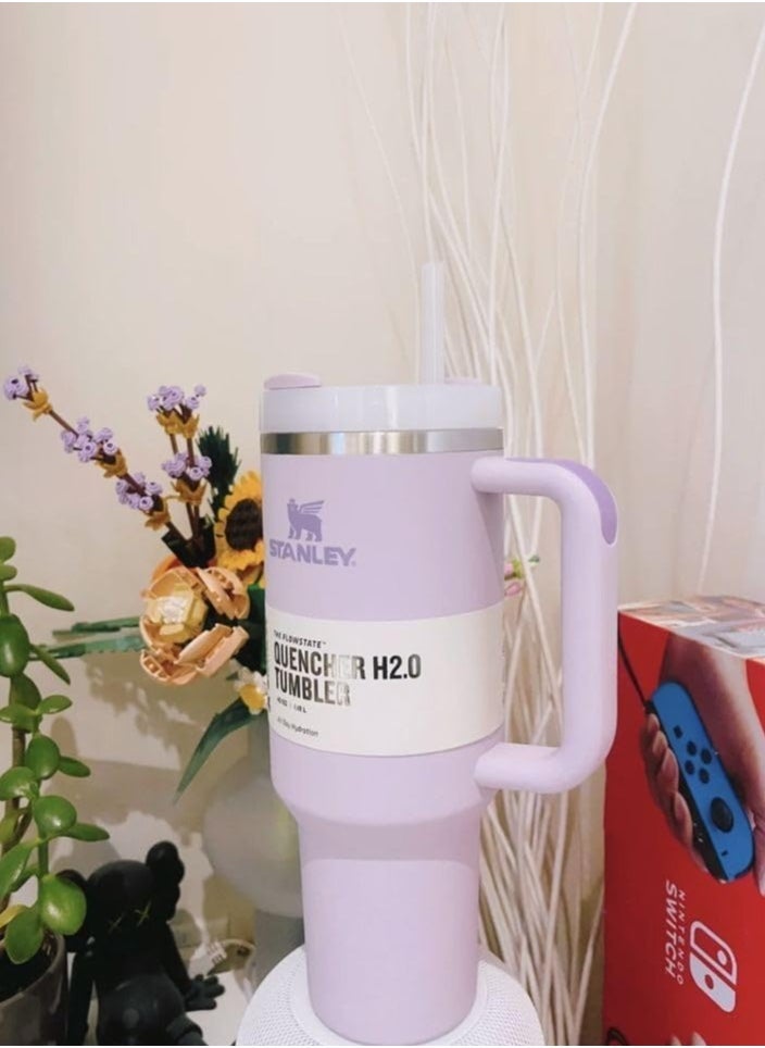 Stanley Quencher H2.0 FloState Vacuum Insulated Stainless Steel Tumbler with Lid and Straw – 1.18L (40 Oz) for Water, Iced Tea, Coffee, Smoothies, and More – Keeps Drinks Hot or Cold, Violet  - Image 4