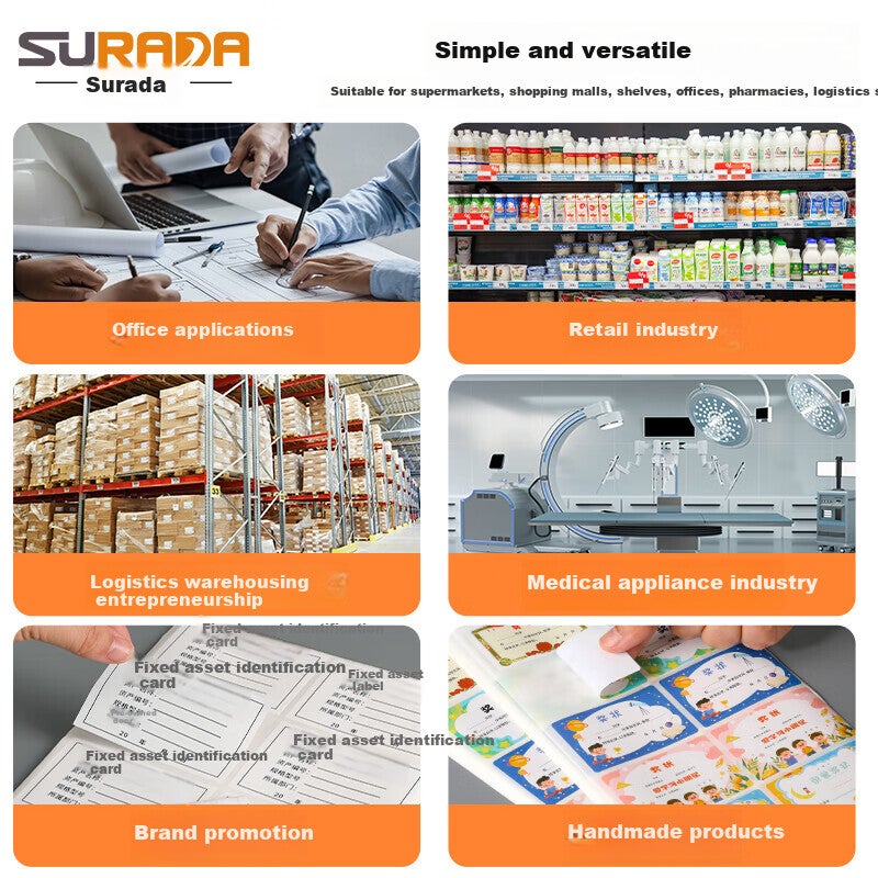 JD Jing Zao Surada A4/80 Self-Adhesive Printing Paper Divider, Label Sticker Adhesive Paper, Laser Label Printing Sticker with Rounded Corners, 6 Pieces/sheet (9693.33mm) BQ-0055 - Image 1