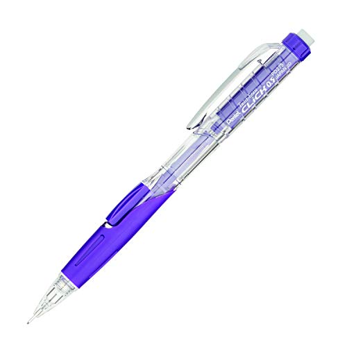 Pentel TwistErase Click Mechanical Pencil 05mm Transparent Violet Barrel Box of 12 PD275TV - Image 1